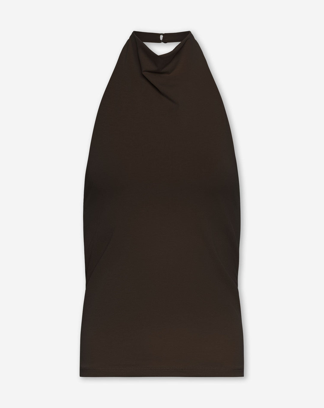 TAMAR TOP HALTER DRAPÉ MARRON FONCÉ