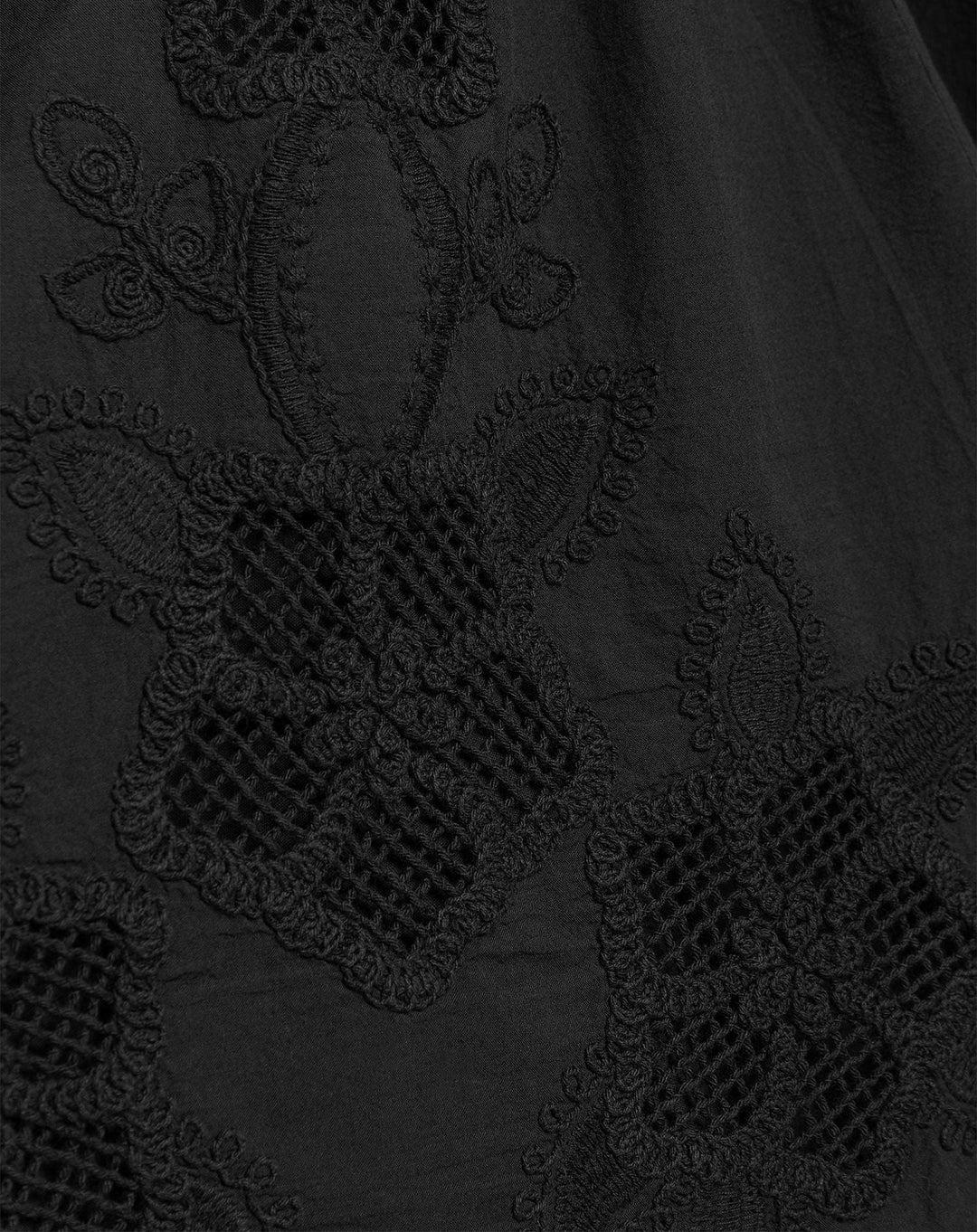 JUPE EN COTON BRODÉE NOIRE