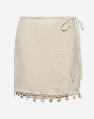 JUPE EN PERLES POLLY BEIGE