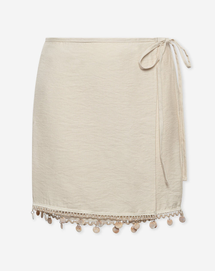JUPE EN PERLES POLLY BEIGE