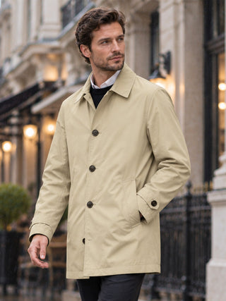 Trench-coat imperméable mi-long pour homme