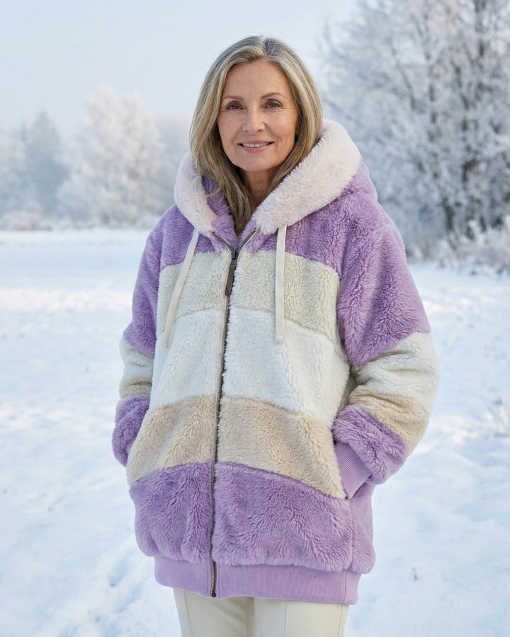 Ombretta | Manteau en Peluche Bicolore
