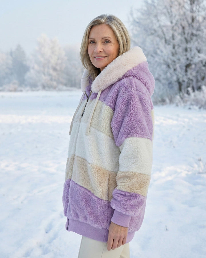 Ombretta | Manteau en Peluche Bicolore