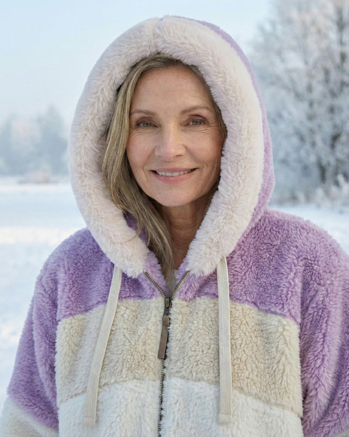 Ombretta | Manteau en Peluche Bicolore