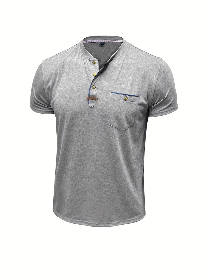 BRYNOUVELLE | T-SHIRT COL ROND ÉLÉGANT AVEC POCHE