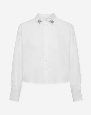 BLOUSE AVEC NŒUD ET BOUTON FANTAISIE