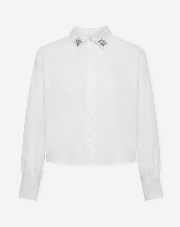 BLOUSE AVEC NŒUD ET BOUTON FANTAISIE