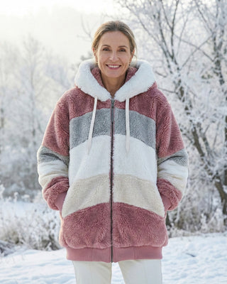 Ombretta | Manteau en Peluche Bicolore