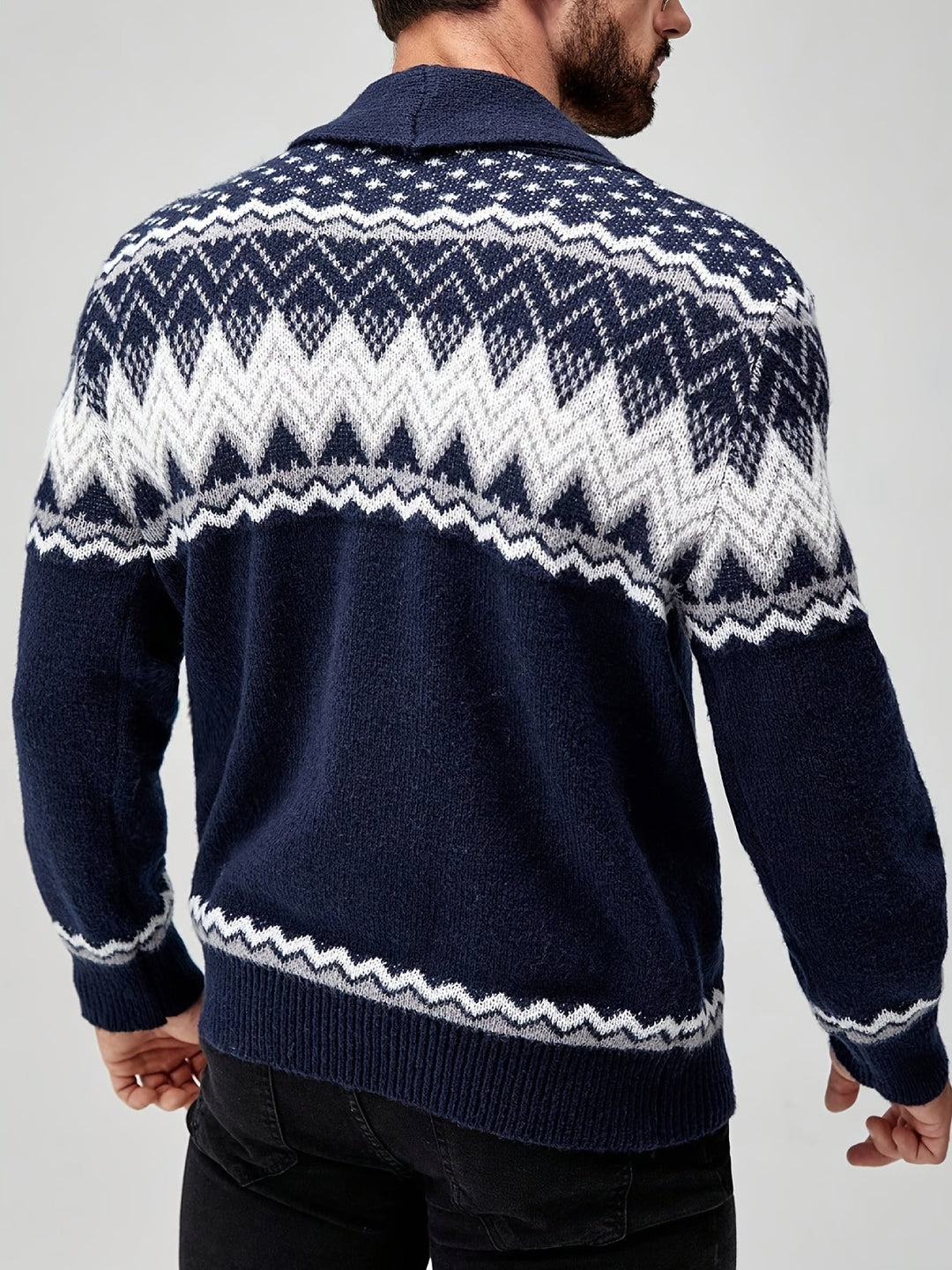 BRYNOUVELLE | Veste en Maille Géométrique Masculine