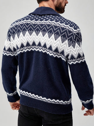 BRYNOUVELLE | Veste en Maille Géométrique Masculine