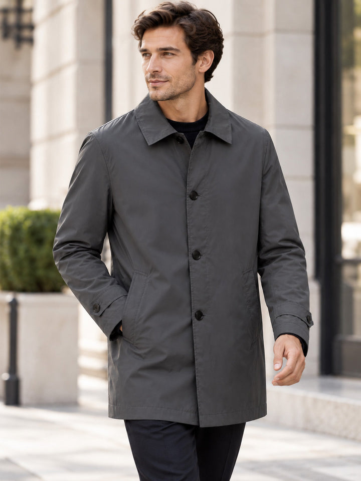 Trench-coat imperméable mi-long pour homme
