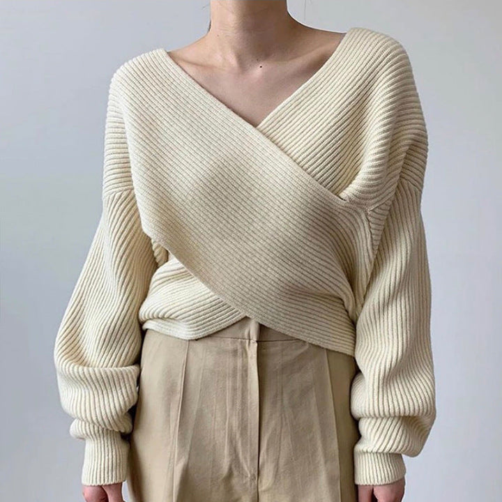 Pull chic en maille croisée Ninon