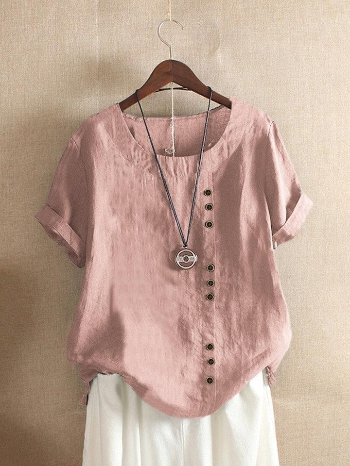 BRYNOUVELLE | Blouse Aérée avec Patte de Boutonnage Bianca