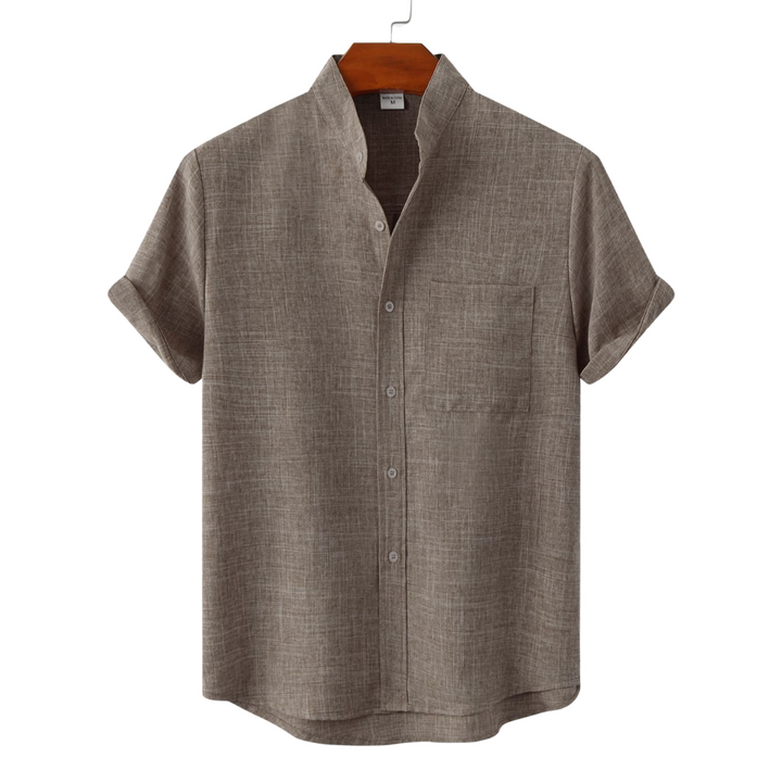 BRYNOUVELLE | CHEMISE EN COTON UNIE AVEC BOUTONS