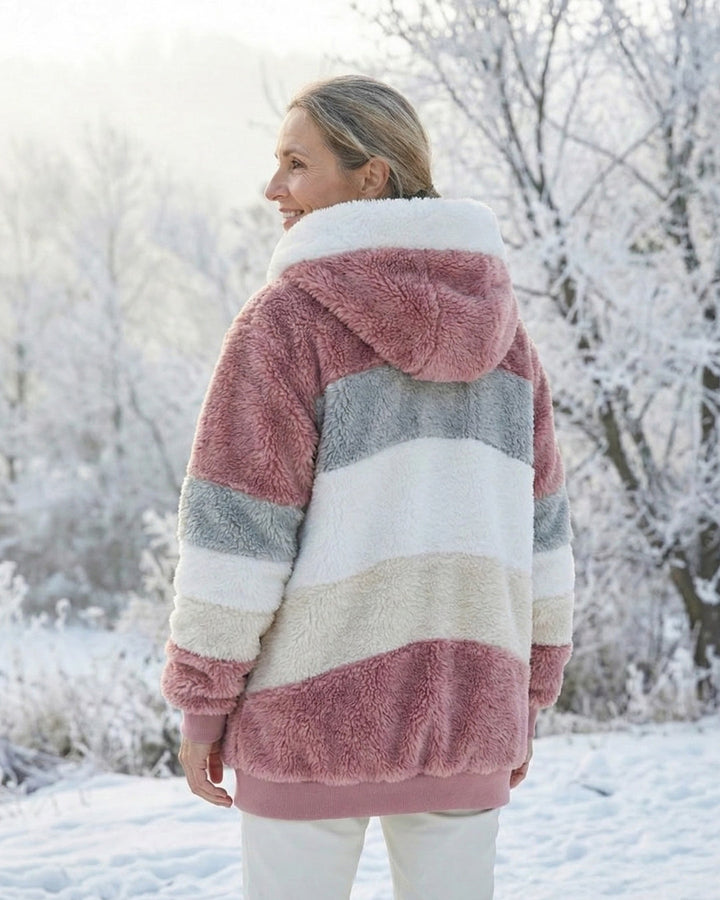 Ombretta | Manteau en Peluche Bicolore