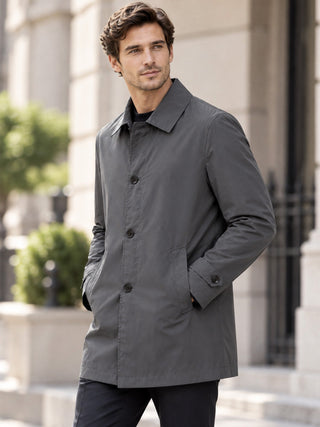 Trench-coat imperméable mi-long pour homme