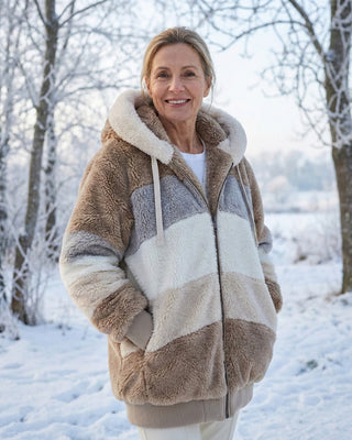 Ombretta | Manteau en Peluche Bicolore