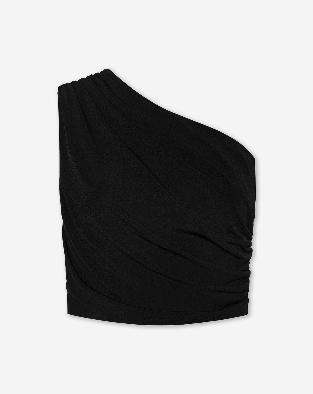 TOP SANS MANCHES RUFFLE NOIR