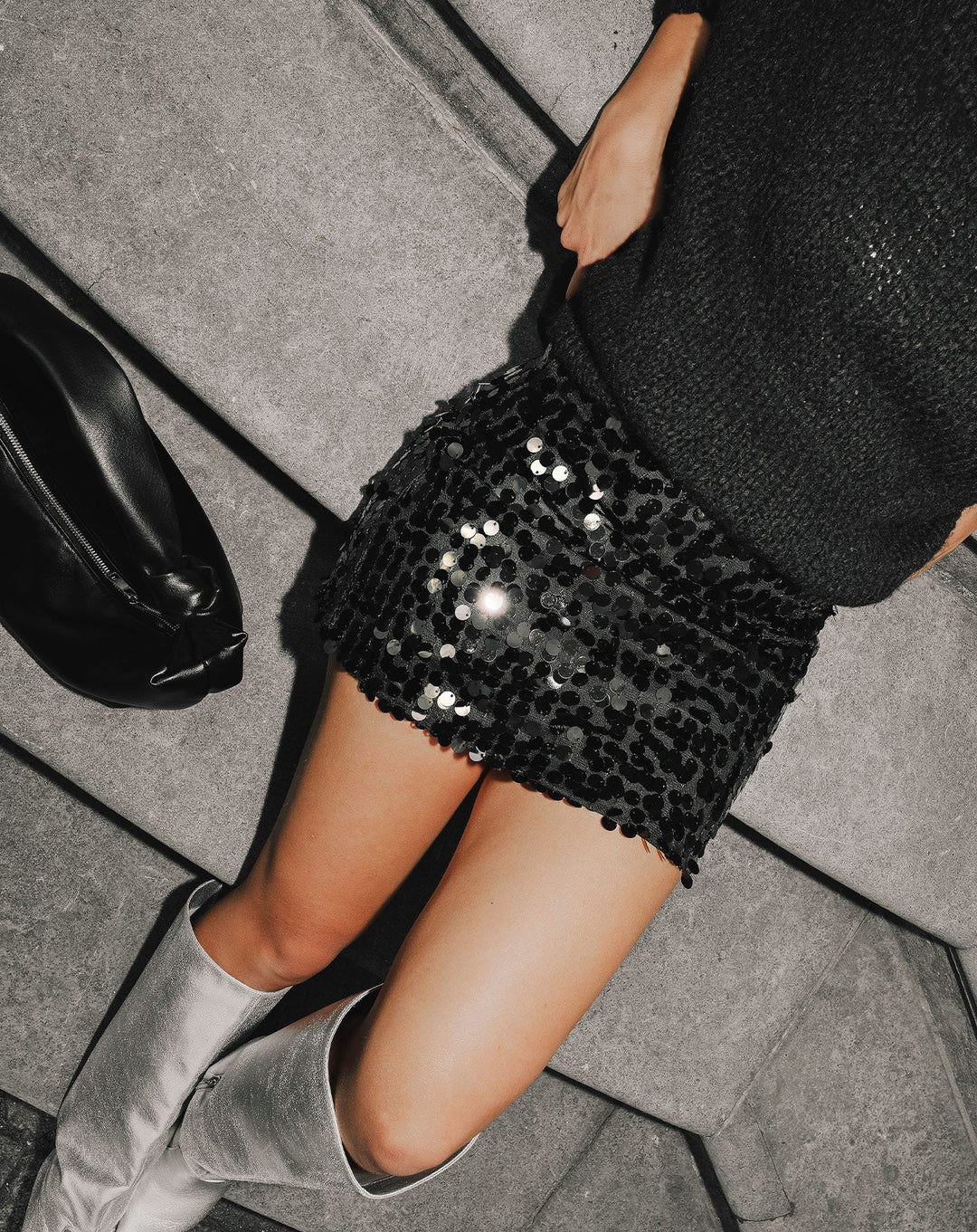 JUPE À PAILLETTES NOIRES