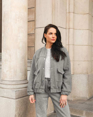 VESTE BOMBER GRIS GRACIE