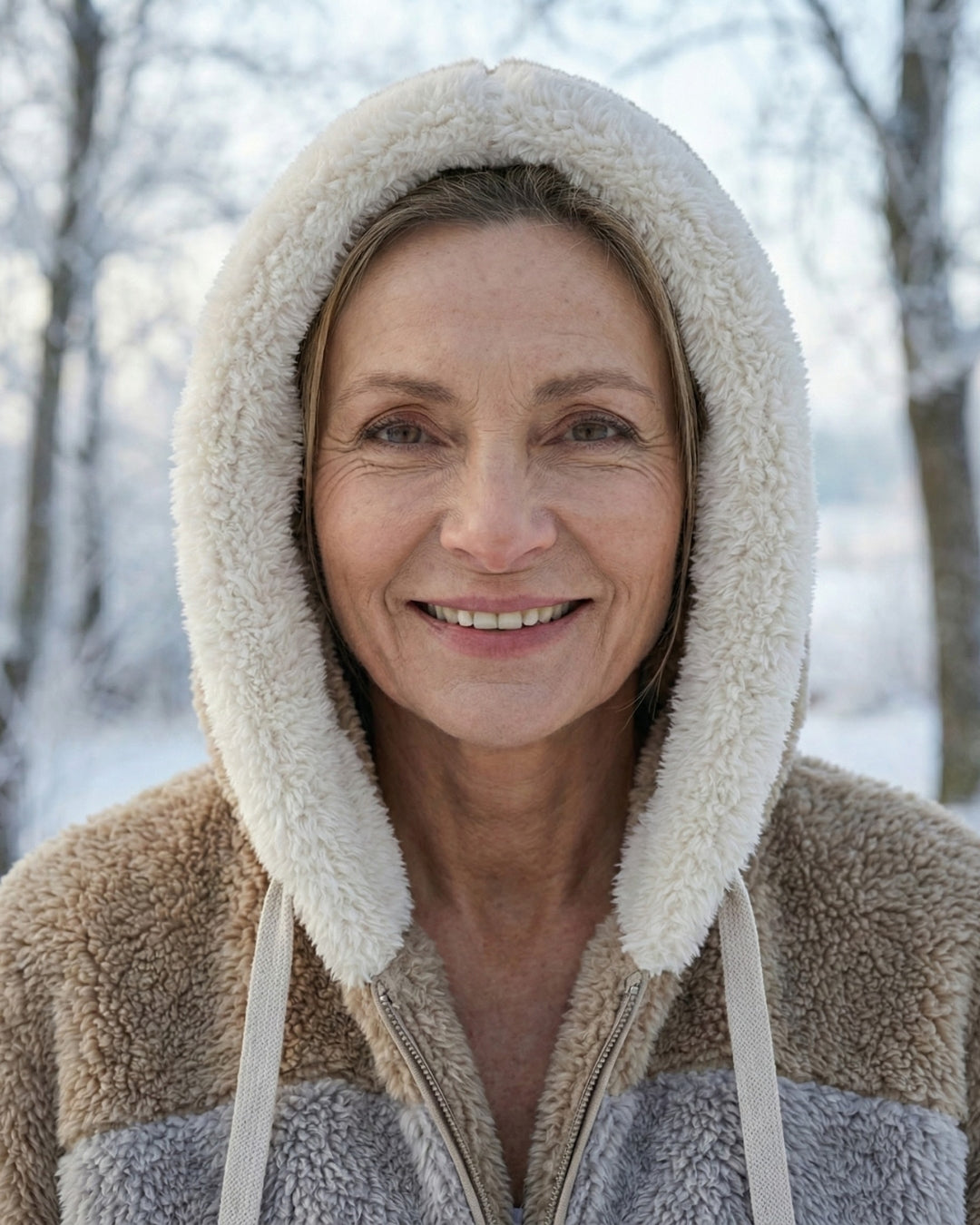 Ombretta | Manteau en Peluche Bicolore
