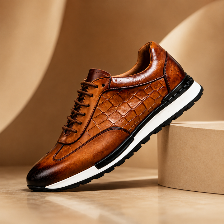 BRYNOUVELLE | Baskets en Cuir Texturé pour Hommes