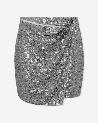 JUPE À PAILLETTES ROBBIN ARGENT