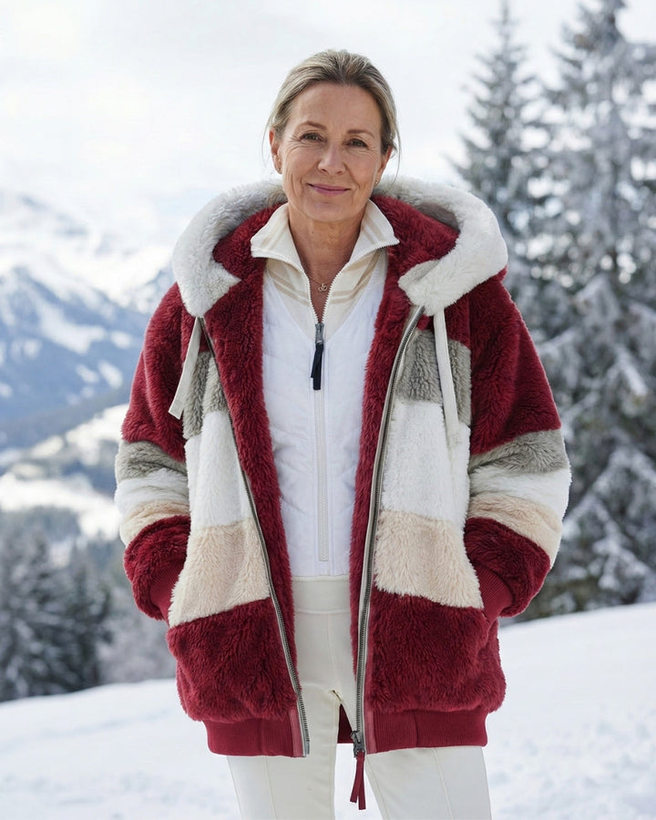 Ombretta | Manteau en Peluche Bicolore