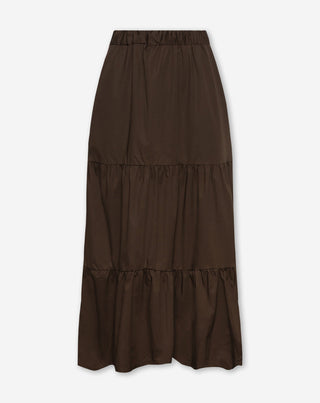 JUPE MAXI EN COTON BRUN