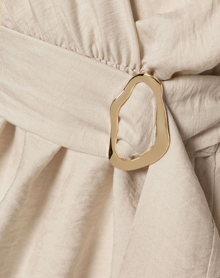 TOP EN VISCOSE AVEC BOUCLE BEIGE ZAYA