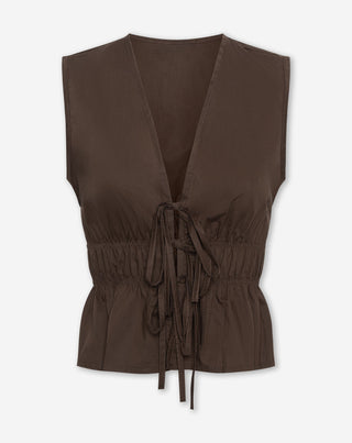 TOP EN COTON VERAH BRUN
