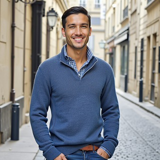 BRYNOUVELLE | PULL HOMME À DEMI-FERMETURE ÉCLAIR