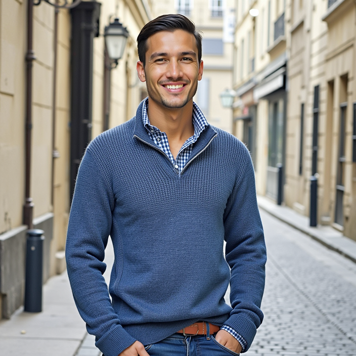 BRYNOUVELLE | PULL HOMME À DEMI-FERMETURE ÉCLAIR