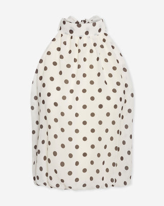 TOP HALTER EN CHIFFON À POIS