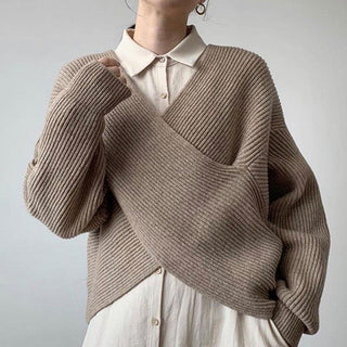 Pull chic en maille croisée Ninon