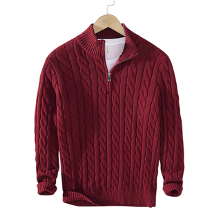 Tommy | Pull en coton à demi-zip