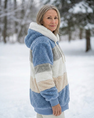 Ombretta | Manteau en Peluche Bicolore