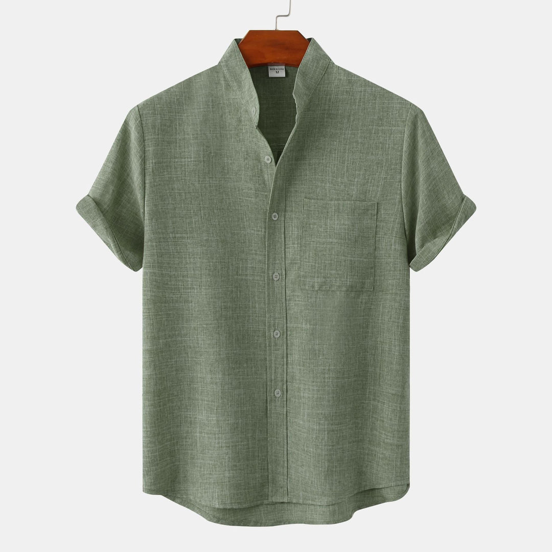 BRYNOUVELLE | CHEMISE EN COTON UNIE AVEC BOUTONS