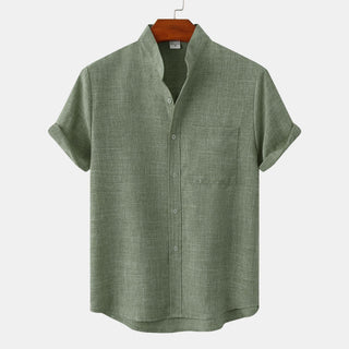 BRYNOUVELLE | CHEMISE EN COTON UNIE AVEC BOUTONS