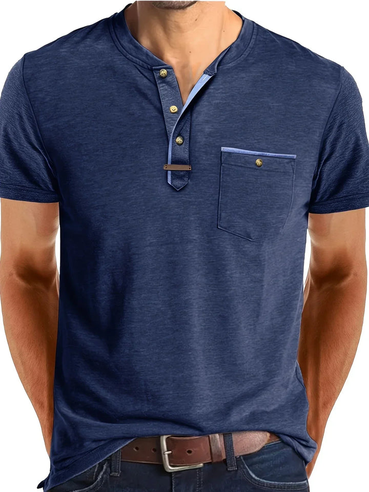 BRYNOUVELLE | T-SHIRT COL ROND ÉLÉGANT AVEC POCHE