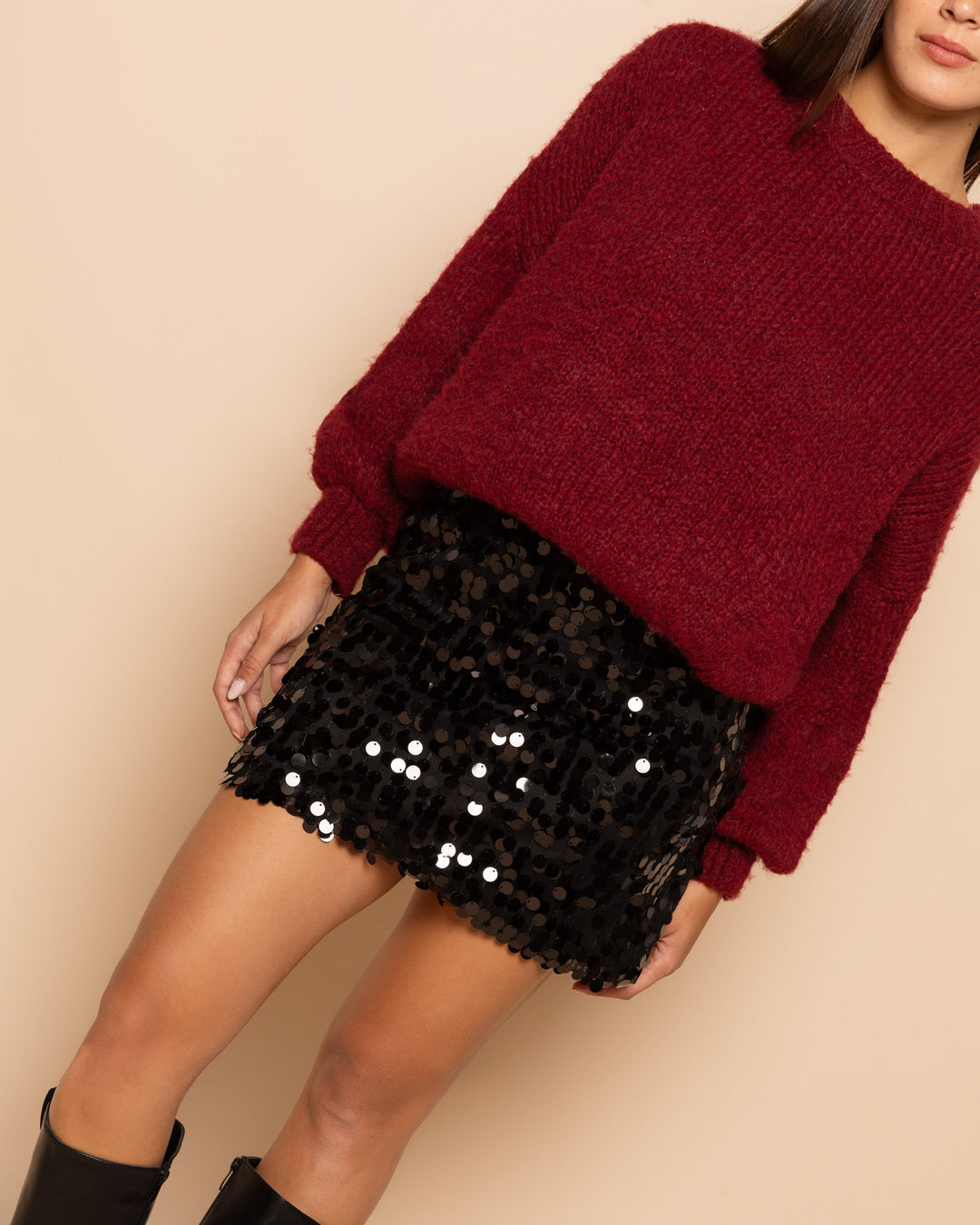 JUPE À PAILLETTES NOIRES
