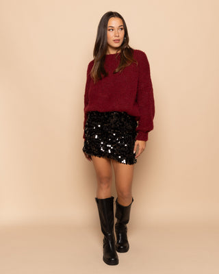 JUPE À PAILLETTES NOIRES