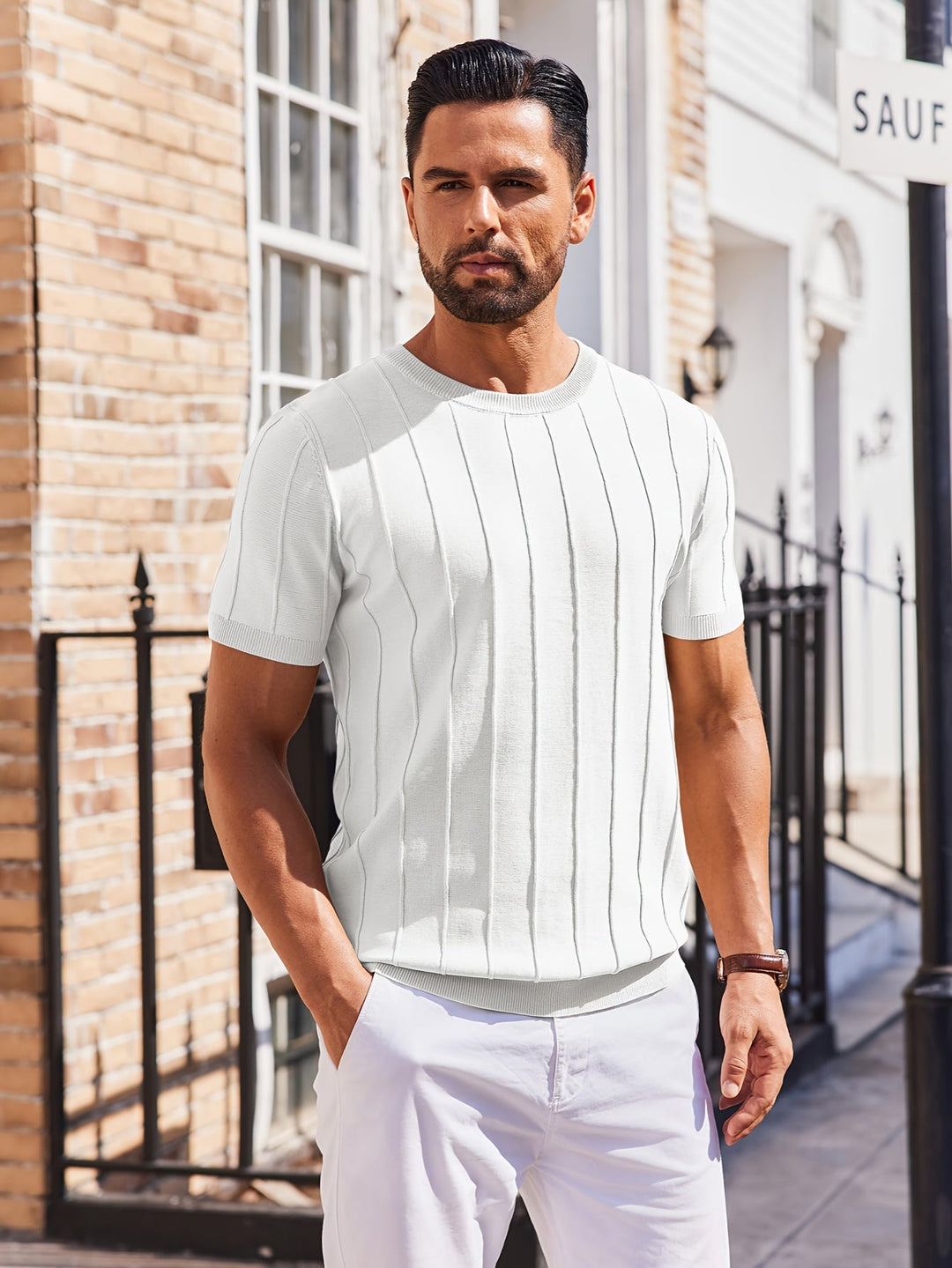BRYNOUVELLE | CHEMISE EN MAILLE DE COTON POUR HOMME