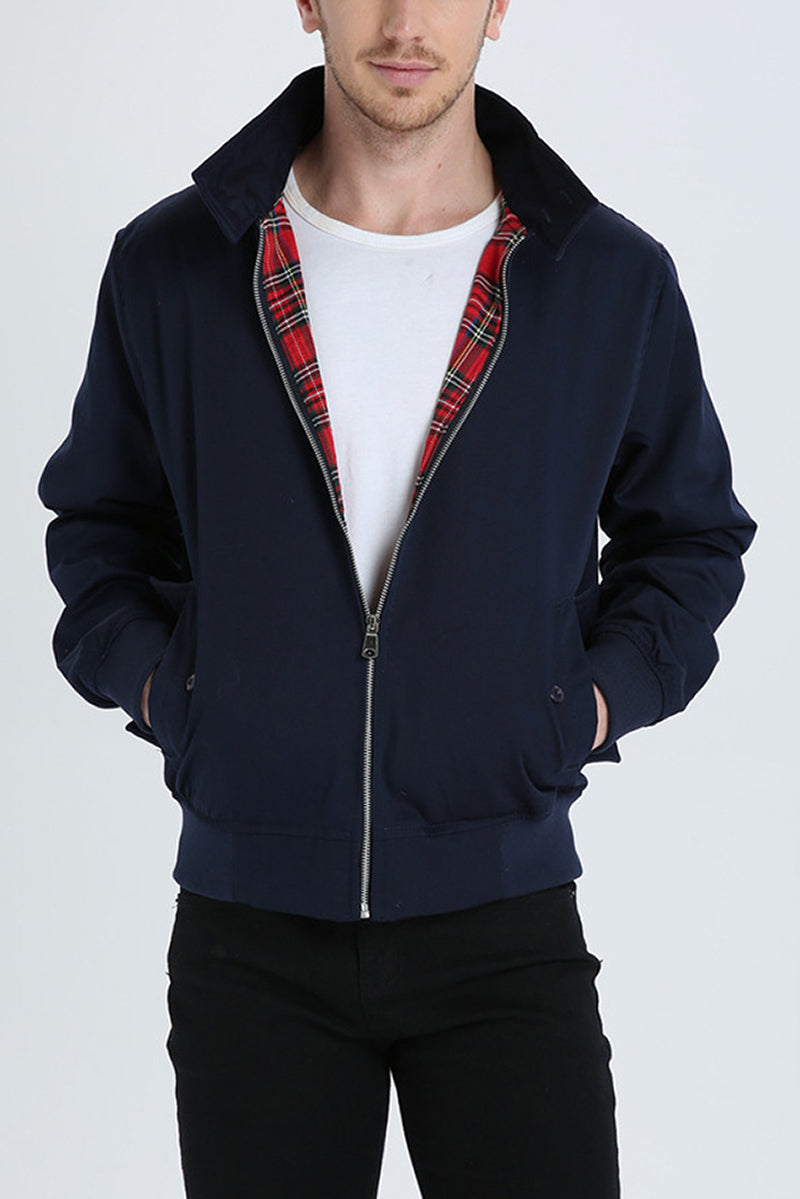 Harryson | Veste Harrington avec Doublure Tartan