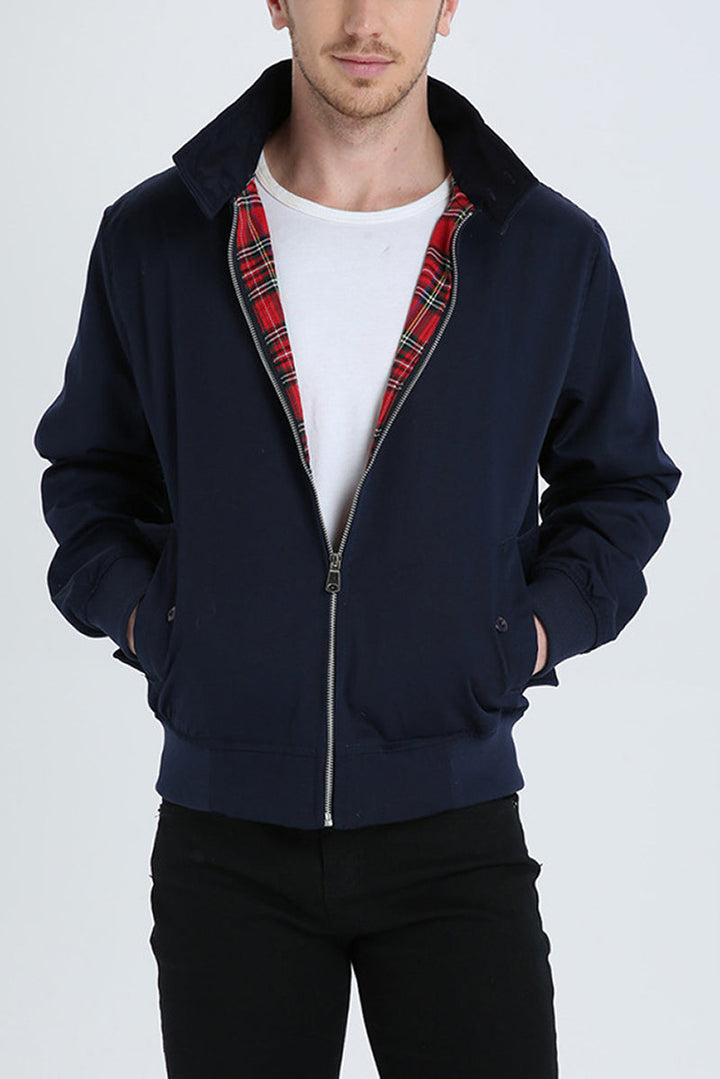 Harryson | Veste Harrington avec Doublure Tartan