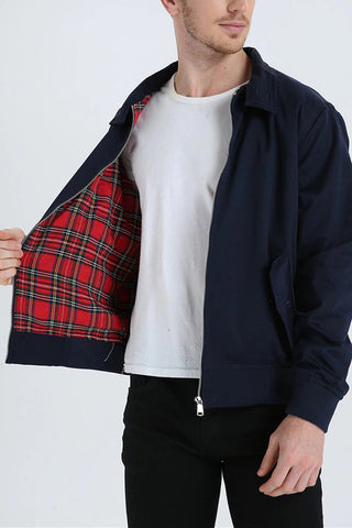 Harryson | Veste Harrington avec Doublure Tartan