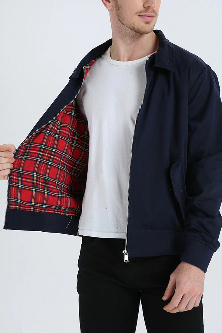 Harryson | Veste Harrington avec Doublure Tartan