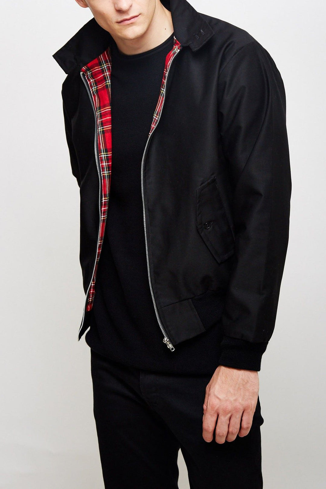 Harryson | Veste Harrington avec Doublure Tartan