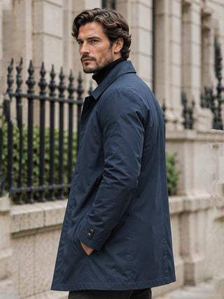 Trench-coat imperméable mi-long pour homme