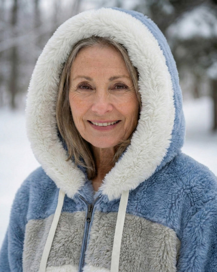 Ombretta | Manteau en Peluche Bicolore